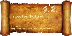 Friedler Roland névjegykártya