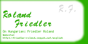 roland friedler business card